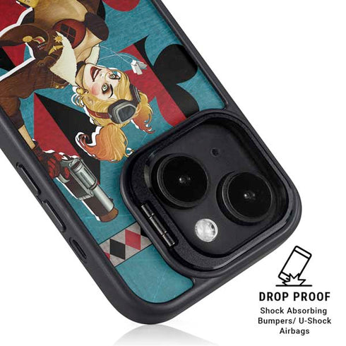 DC Comics Bombshells Harley Quinn iPhone 15 Kickstand Case